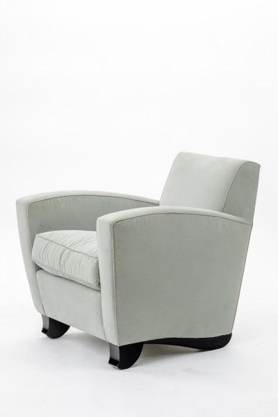 Maison Dominique Maison Dominique rare pair of lounge chairs with refined base