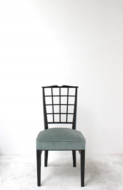 Maison Dominique SET OF 10 FINE FRENCH ART DECO BLACK LACQUERED CHAIRS BY DOMINIQUE