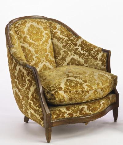 Maison Dominique maison Dominique early art deco pair of comfy club chairs in vintage condition