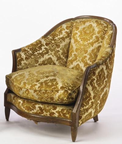 Maison Dominique maison Dominique early art deco pair of comfy club chairs in vintage condition