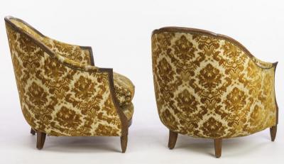 Maison Dominique maison Dominique early art deco pair of comfy club chairs in vintage condition