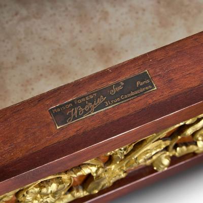 Maison Forest Antique ormolu mounted mahogany and Chinese lacquer commode by Maison Forest