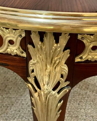 Maison Forest Louis XV Style French Dining Table Bronze Mounted Starburst Top Refinished