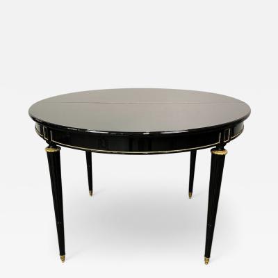 Maison Gouff Louis XVI Style Hollywood Regency Dining Table Black Lacquer