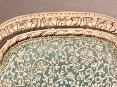 Maison Jansen 12 Paint Decorated Louis XVI Style Side Dining Chairs Finely Carved