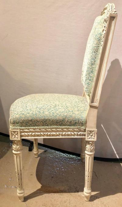 Maison Jansen 12 Paint Decorated Louis XVI Style Side Dining Chairs Finely Carved