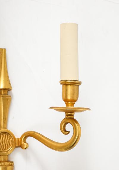 Maison Jansen 1940s pair of bronze sconces attributed to Maison Jansen