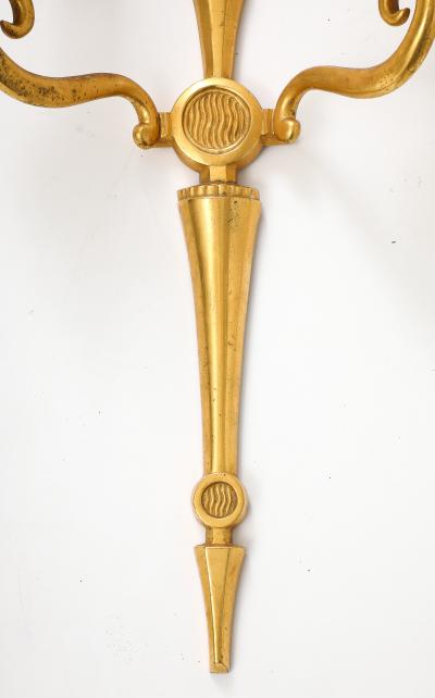 Maison Jansen 1940s pair of bronze sconces attributed to Maison Jansen