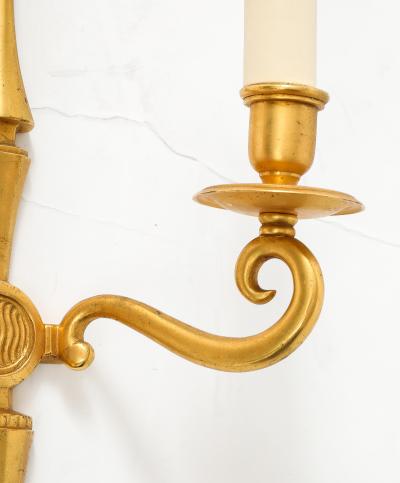 Maison Jansen 1940s pair of bronze sconces attributed to Maison Jansen