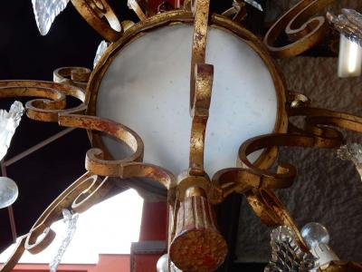 Maison Jansen 1950 Medieval Chandelier in the Style of Maison Jansen