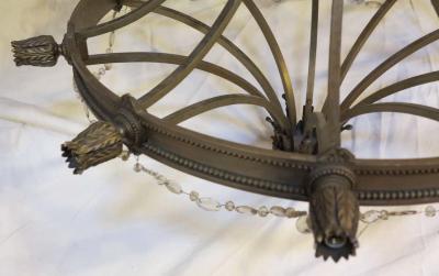 Maison Jansen 1950 Pair of Chandeliers with Ten Lights in the Style of Maison Jansen