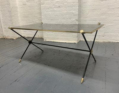 Maison Jansen 1950s Directoire Style Brass and Iron Coffee Table