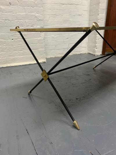 Maison Jansen 1950s Directoire Style Brass and Iron Coffee Table