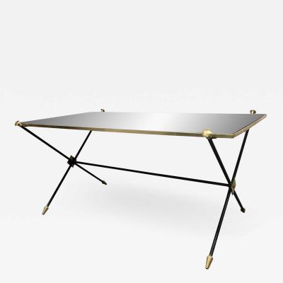 Maison Jansen 1950s Directoire Style Brass and Iron Coffee Table