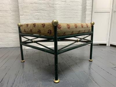 Maison Jansen 1950s French Painted Wrought Iron Bench