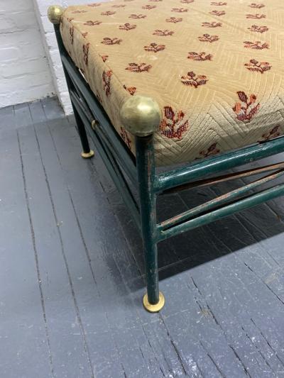 Maison Jansen 1950s French Painted Wrought Iron Bench
