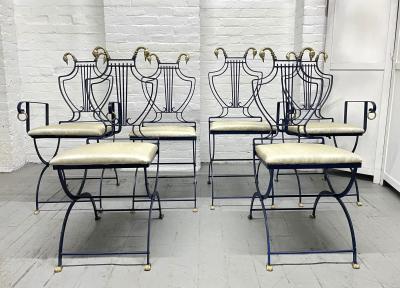 Maison Jansen 1950s Maison Jansen Swan and Lyre Back Chairs
