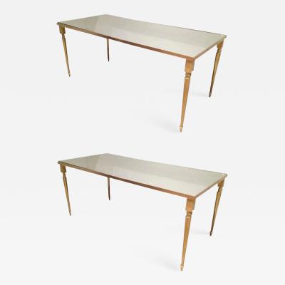 Maison Jansen 1960S PAIR OF JANSEN BRASS COFFEE TABLES