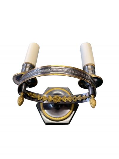 Maison Jansen 1960s Patinated brass sconces by Maison Jansen