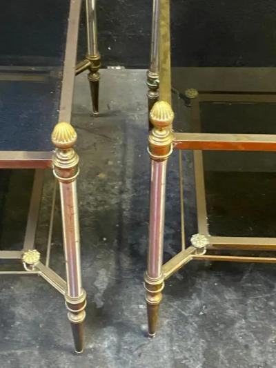 Maison Jansen 1970 Coffee Tables and Pair of Maison Jansen Glass Sofa Ends 103 X 54 X H 49 cm