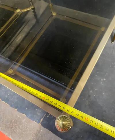 Maison Jansen 1970 Coffee Tables and Pair of Maison Jansen Glass Sofa Ends 103 X 54 X H 49 cm