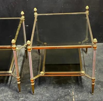 Maison Jansen 1970 Coffee Tables and Pair of Maison Jansen Glass Sofa Ends 103 X 54 X H 49 cm