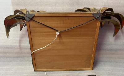 Maison Jansen 1970 Illuminating Palm and Bamboo Tree Mirror in Brass Unique An Original Piece