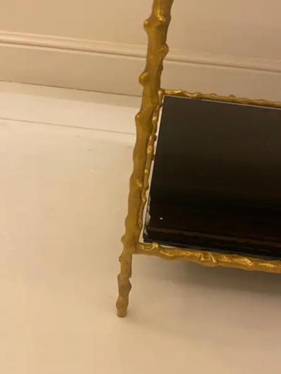 Maison Jansen 1970 Pair Of End Of Sofa In The Style Of Maison Jansen Gilt Bronze 50 X 37