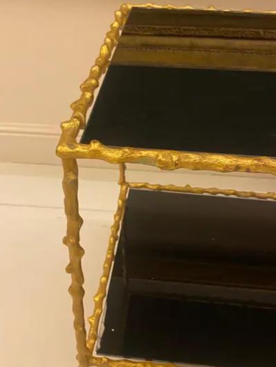 Maison Jansen 1970 Pair Of End Of Sofa In The Style Of Maison Jansen Gilt Bronze 50 X 37