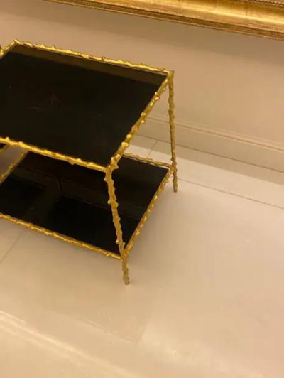 Maison Jansen 1970 Pair Of End Of Sofa In The Style Of Maison Jansen Gilt Bronze 50 X 37