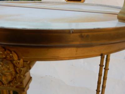 Maison Jansen 1970 Pair of French Gu ridons in the Style of Adam Weisweiler Signed JANSEN