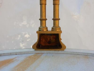 Maison Jansen 1970 Pair of French Gu ridons in the Style of Adam Weisweiler Signed JANSEN