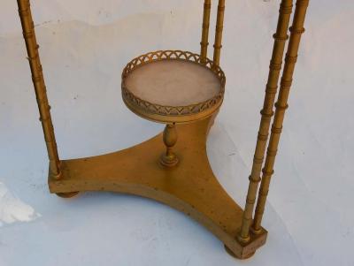 Maison Jansen 1970 Pair of French Gu ridons in the Style of Adam Weisweiler Signed JANSEN