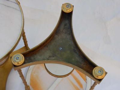 Maison Jansen 1970 Pair of French Gu ridons in the Style of Adam Weisweiler Signed JANSEN