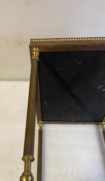 Maison Jansen 1970 Pair of Rectangular Bronze Side Tables Maison Jansen Chinese Lacquer Trays