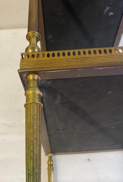 Maison Jansen 1970 Pair of Rectangular Bronze Side Tables Maison Jansen Chinese Lacquer Trays