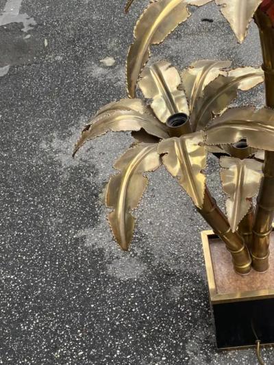 Maison Jansen 1970 Palm Tree Floor Lamp Brass By Barbier Maison Jansen 3 Heads H 100 cm