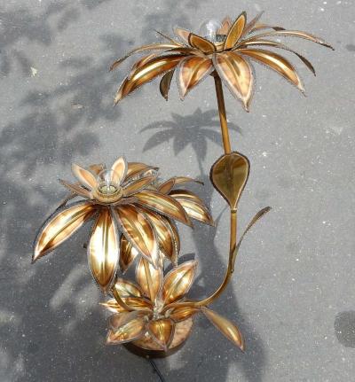 Maison Jansen 1970 Plant Enlightening in Brass Maison Jansen Three Heads
