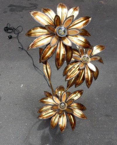 Maison Jansen 1970 Plant Enlightening in Brass Maison Jansen Three Heads