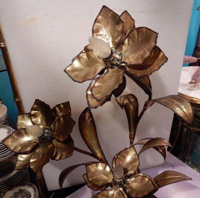 Maison Jansen 1970 Plant Enlightening in Brass Maison Jansen Three Heads