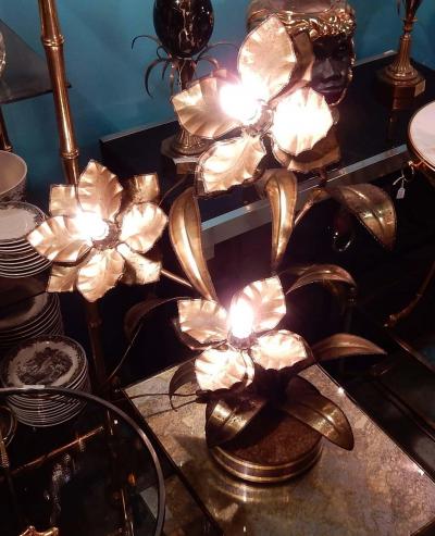 Maison Jansen 1970 Plant Enlightening in Brass Maison Jansen Three Heads