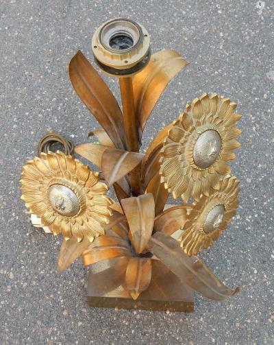 Maison Jansen 1970 Sunflower Lamp in the Style of Maison Jansen