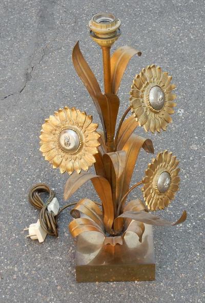 Maison Jansen 1970 Sunflower Lamp in the Style of Maison Jansen