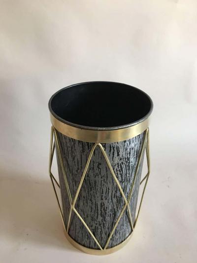 Maison Jansen 2 French Mid Century Modern Umbrella Stands or Waste baskets by Maison Jansen