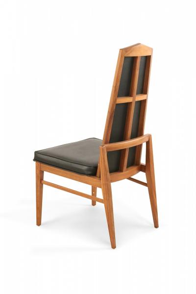 Maison Jansen 4 Mid Century Foster Mcdavid Black Vinyl Dining Chairs