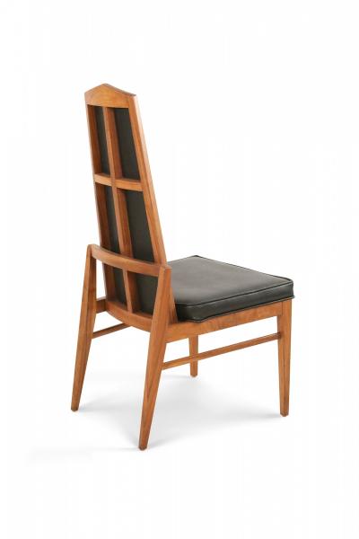 Maison Jansen 4 Mid Century Foster Mcdavid Black Vinyl Dining Chairs