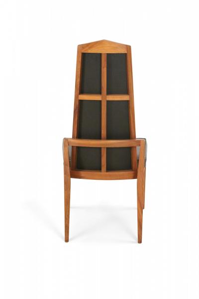 Maison Jansen 4 Mid Century Foster Mcdavid Black Vinyl Dining Chairs