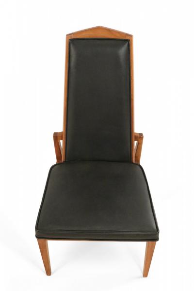 Maison Jansen 4 Mid Century Foster Mcdavid Black Vinyl Dining Chairs