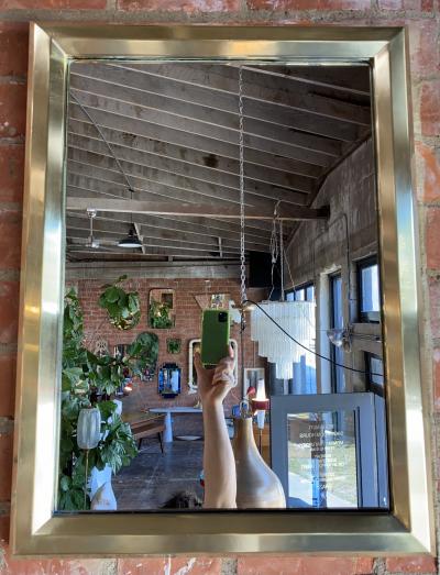 Maison Jansen A Fine French 1970s Mirror Brass Casting Framed by Maison Jansen