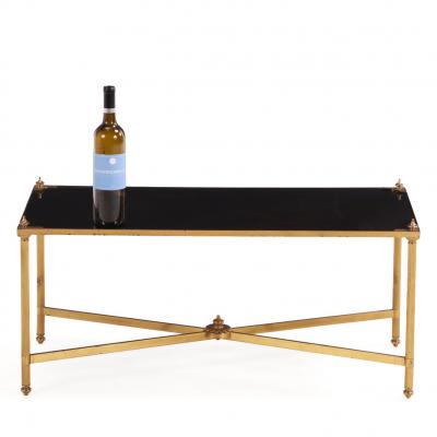 Maison Jansen A French Brass Glass Coffee Table in the manner of Maison Jansen C 1950 